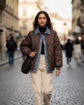 BLOUSON OVERSIZE MATELASSÉ EFFET BIMATIÈRE